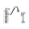 Whitehaus Sgl Lever Faucet W/ Traditional Swivel Spout And Brass Side Spray, Chrm WHKTSL3-2200-NT-C - alternate 2